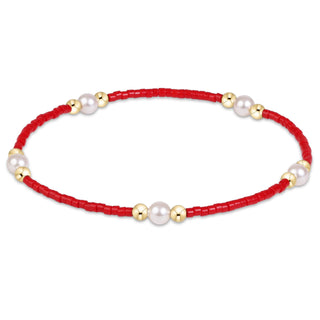 Gameday Hope Purpose Pearl Bracelet • Red