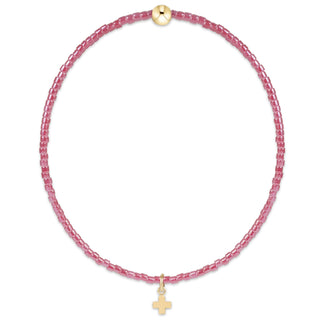 Hope Classic Pink Champagne Bracelet • Signature Cross Small Gold Charm