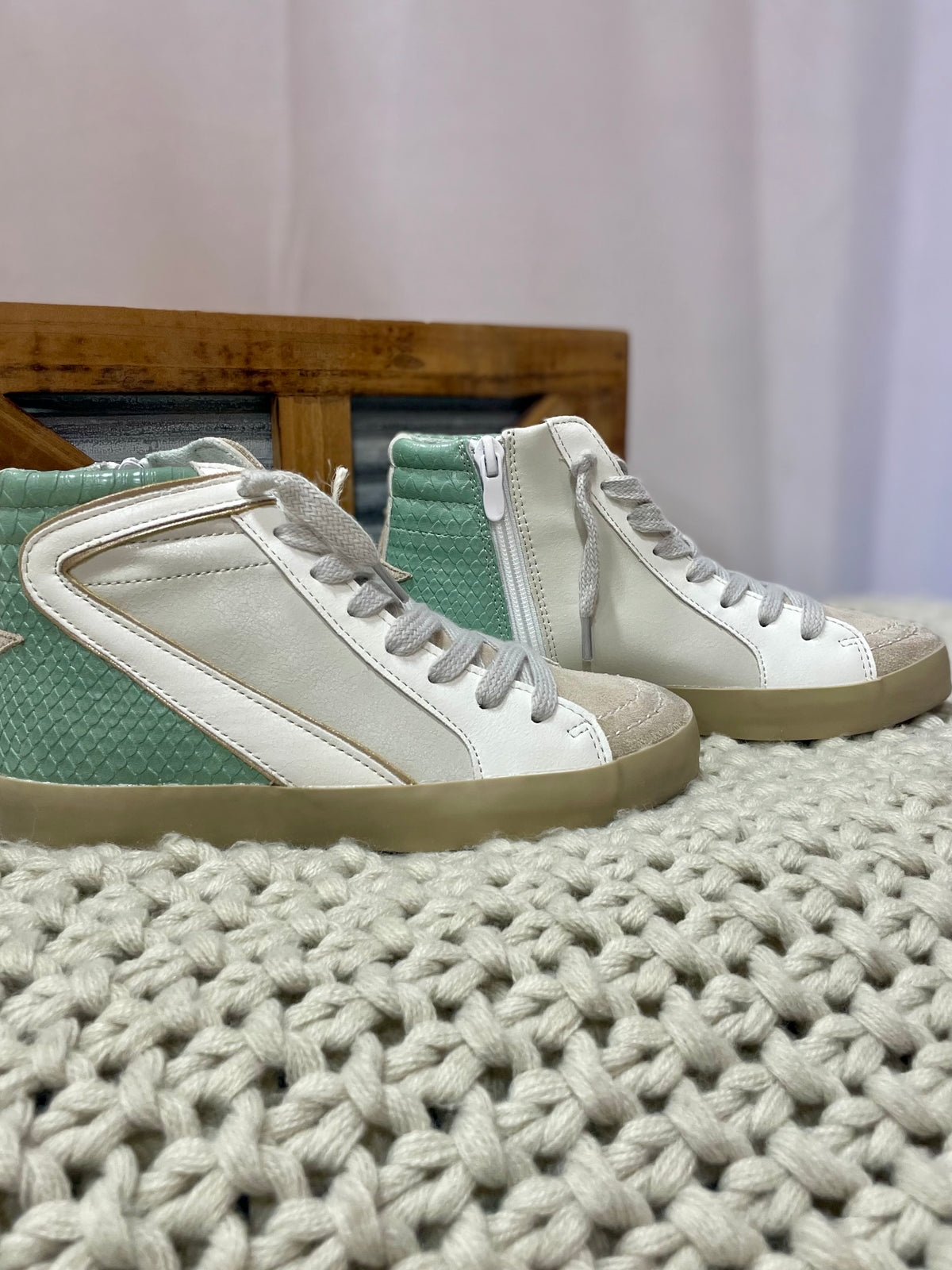 Rooney Kids Sneaker • Mint Snake