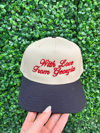 'With Love from Georgia' Hat • Cream & Black