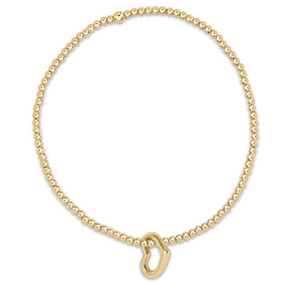 Classic Gold 2.5mm Bead Bracelet • Love Gold Charm