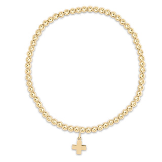 Classic Gold 3mm Bracelet • Signature Cross Gold Charm