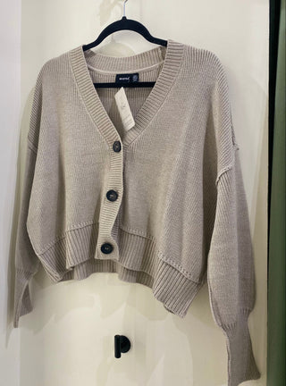 Sumire V Neck Cardigan • Sanded Stone