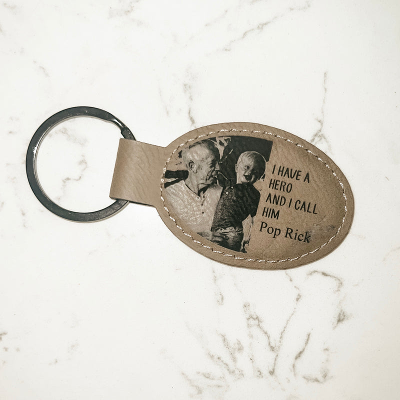 Picture Personalized • Oval Leather Keychain