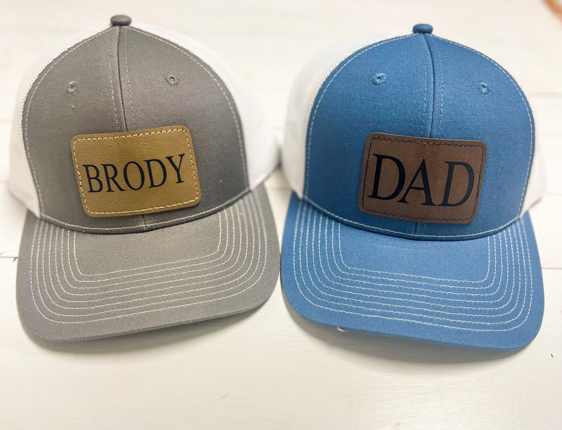 Kid's Name Personalized • Leather Patch Hat