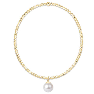 Classic Gold 2mm Bracelet • Classic Pearl 8mm Charm