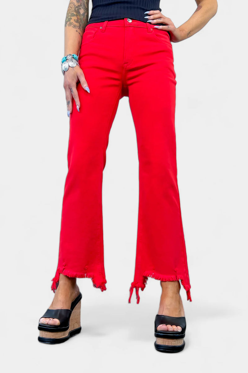 Fiesta Mid Rise Pants • Red