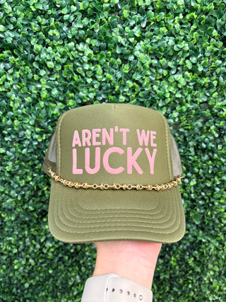 Aren't We Lucky Trucker Hat • Olive