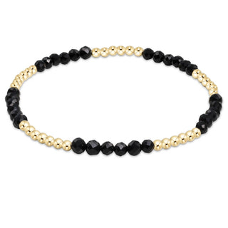 Blissful Pattern 2.5mm Bead Bracelet • Faceted Onyx