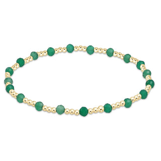 Gemstone Gold Sincerity Pattern 3mm Bead Bracelet • Green Onyx