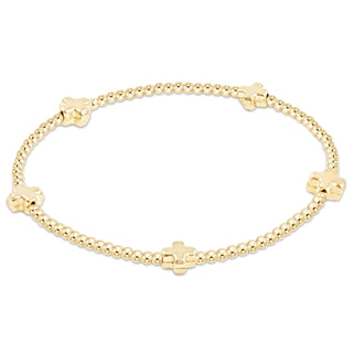 Signature Cross Small 2mm Gold Bracelet • Gold