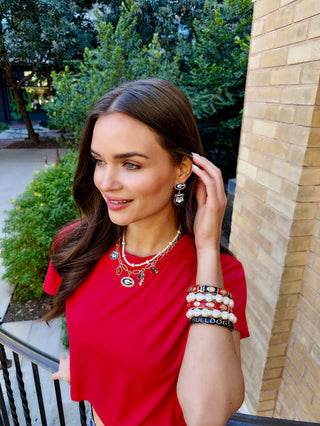 Georgia Bulldogs Gameday Charm Necklace • Shiny Gold