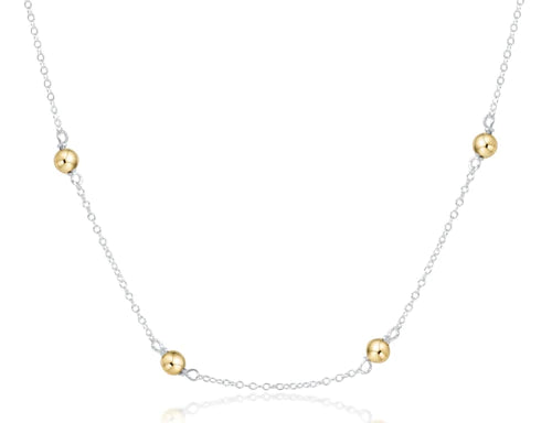 17" Choker Simplicity Chain Sterling Mixed Metal• Classic 6mm•Gold