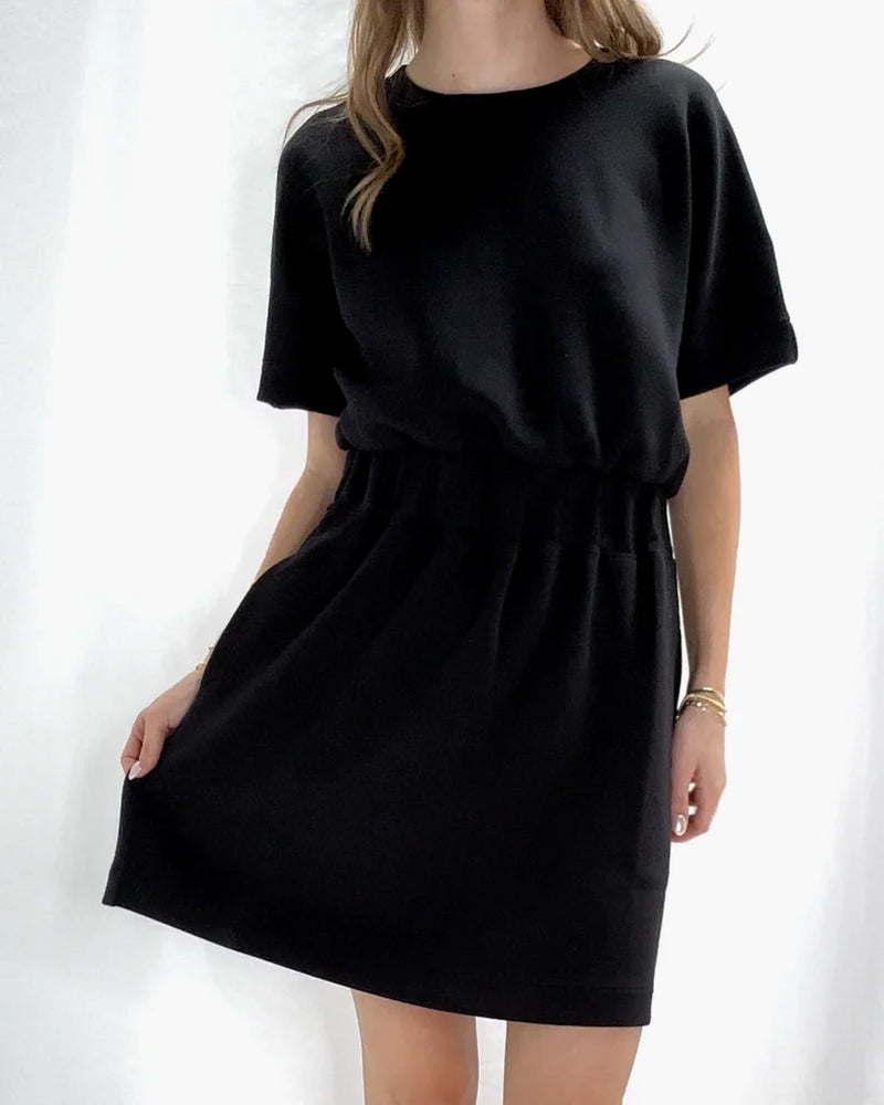 AirEssentials Cinched T-Shirt Dress • Very Black