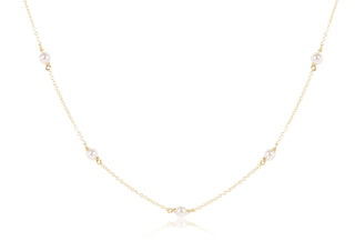 17" Choker Simplicity Chain Gold • 4mm Pearl