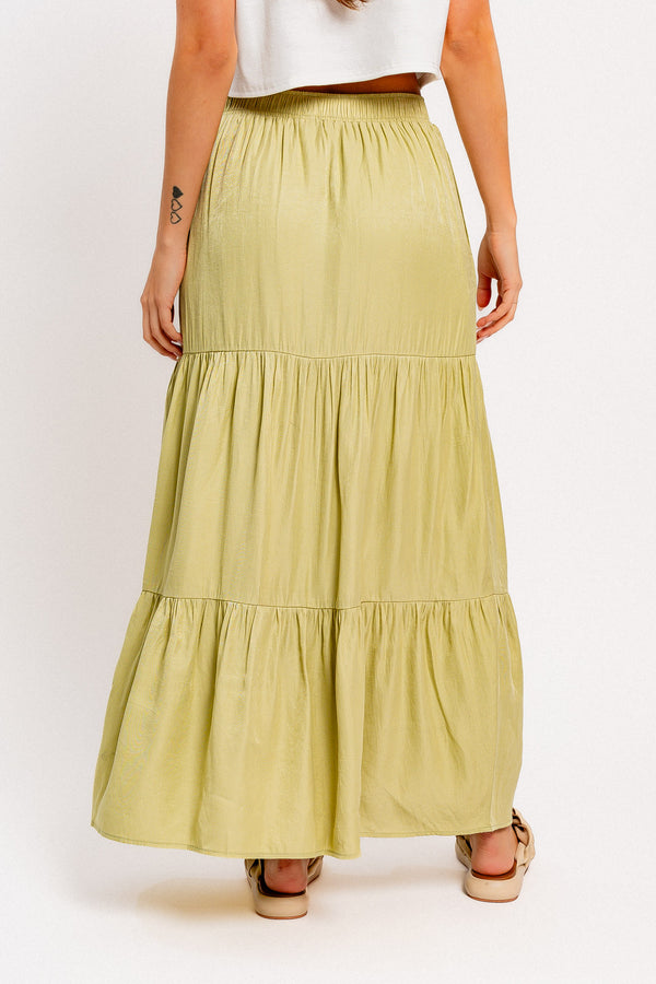 Ryan Tiered Maxi Skirt • Lt. Green