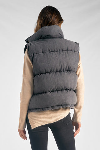 Zendaya Puffer Vest • Black Wash