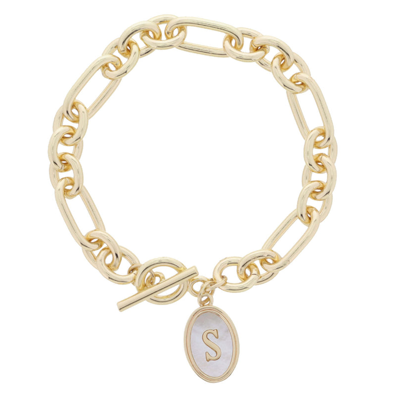 Oval Initial Bracelet • Gold