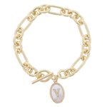 Oval Initial Bracelet • Gold