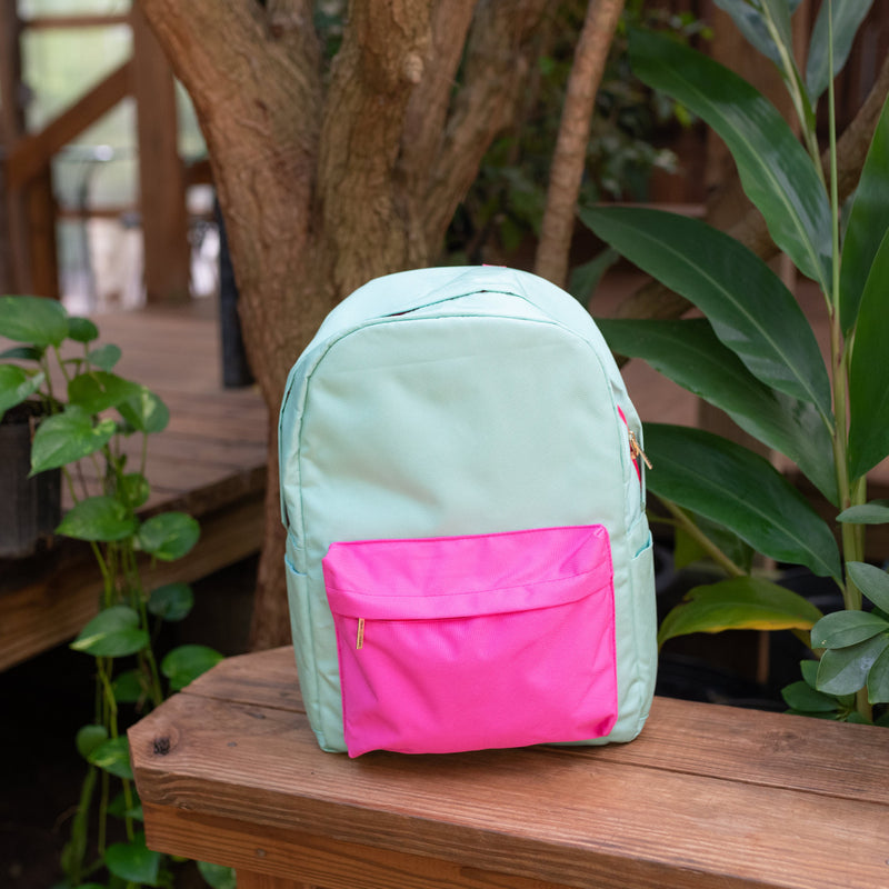 Colorblock Queen Backpack • Seafoam/Hot Pink