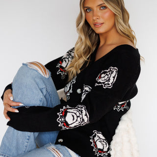 UGA Varsity Logo Repeater Cardigan • Black