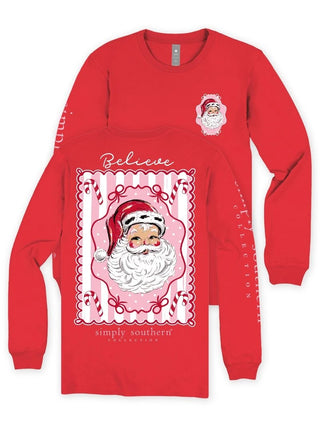 Cutie Santa Longsleeve Tee • Red