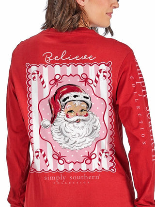 Cutie Santa Longsleeve Tee • Red