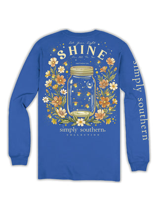 Let Your Light Shine Long Sleeve Tee • Blue