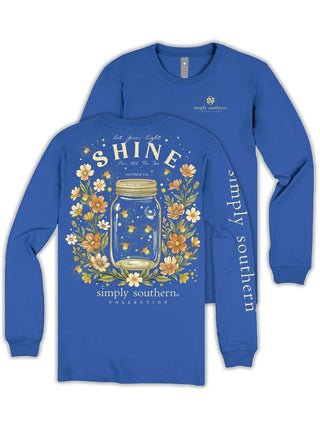 Let Your Light Shine Long Sleeve Tee • Blue