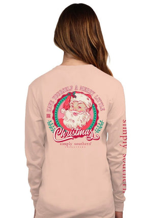 Retro Santa Long Sleeve Tee • Creme