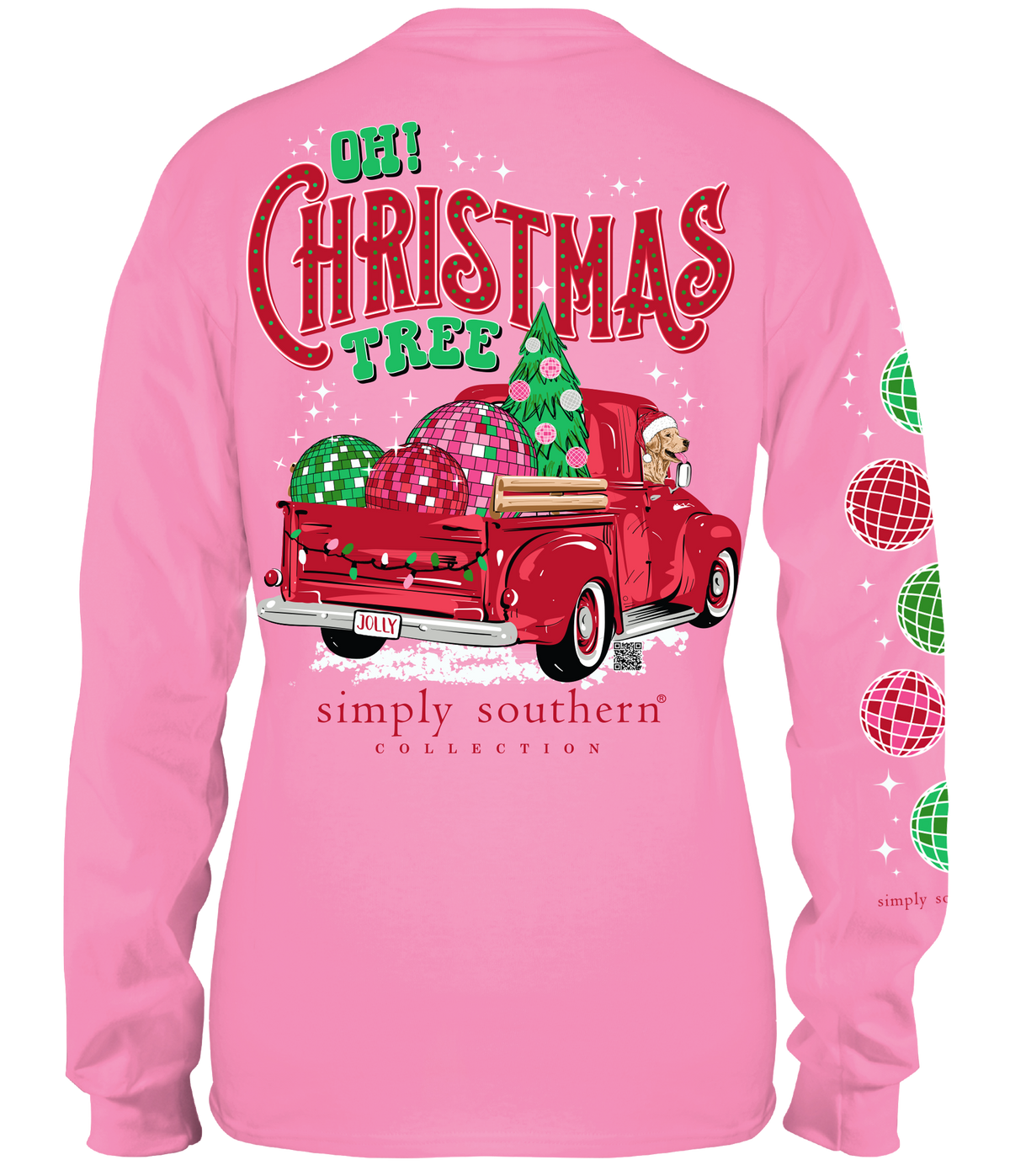 Youth • Christmas Truck LS Tee • Flamingo