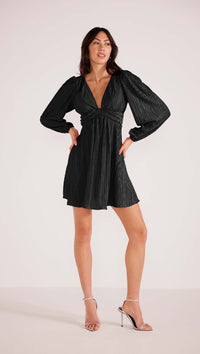 Gwen Plise Mini Dress • Black