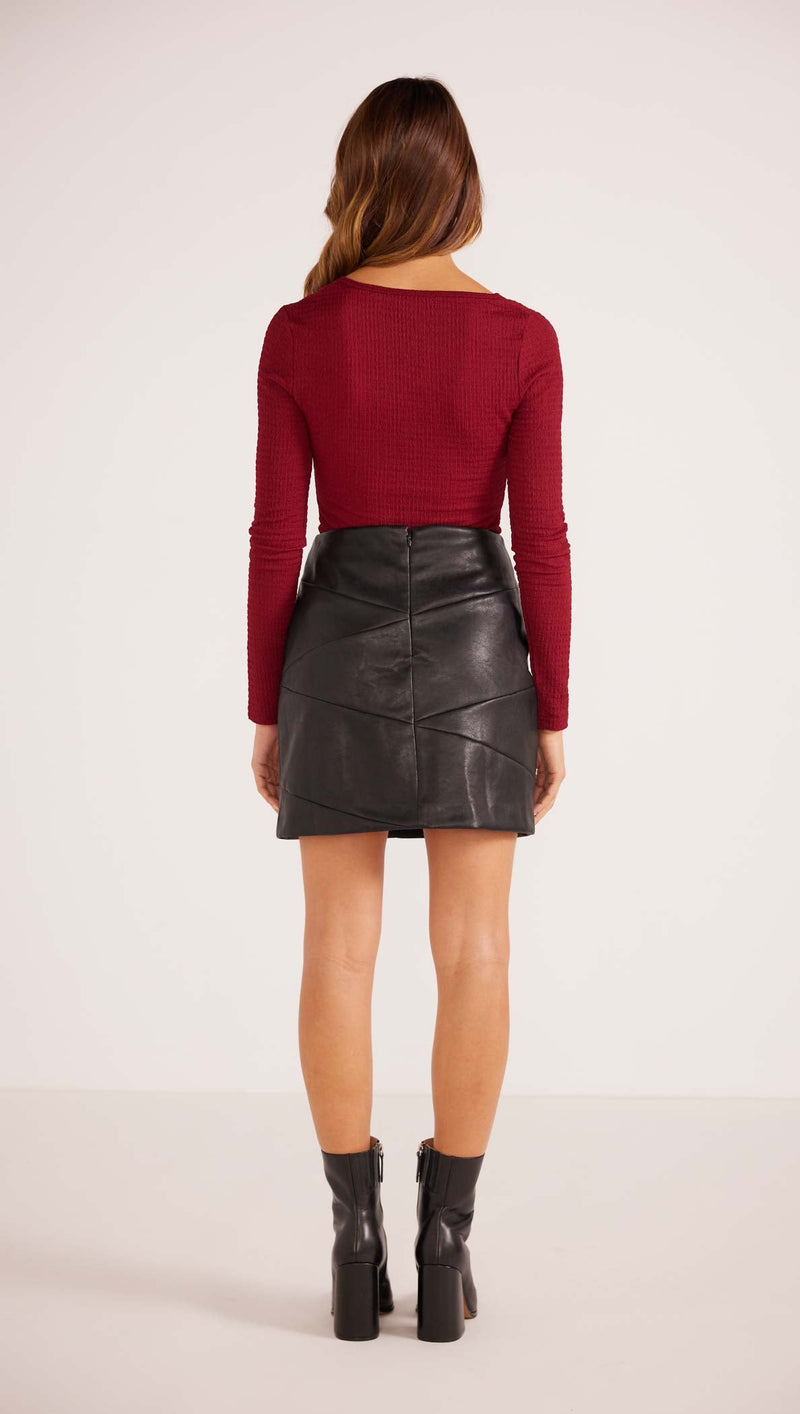 Leena Pu Mini Skirt • Black