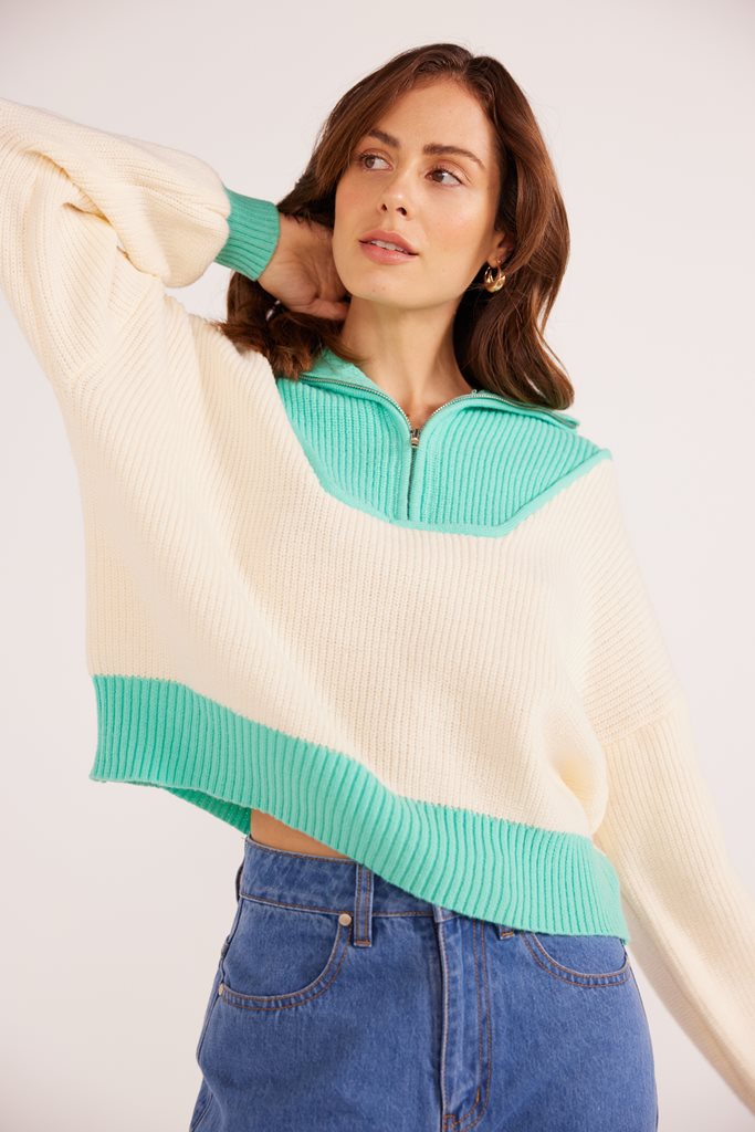 Mia 1/4 Knit Jumper Pullover