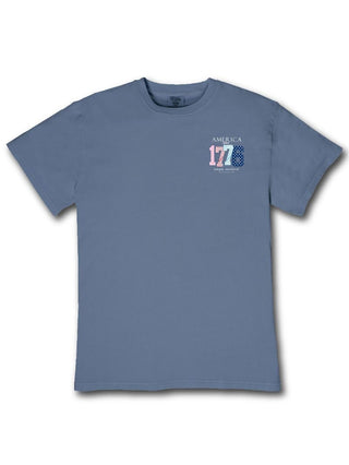 Mineral Wash 1776 Tee • Overcast Blue