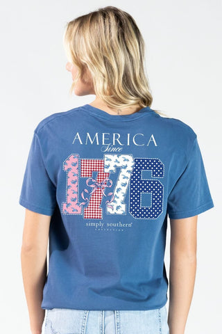 Mineral Wash 1776 Tee • Overcast Blue