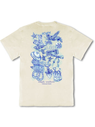 Mineral Wash Howdy Sea Turtle Tee • Bone