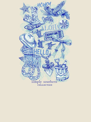 Mineral Wash Howdy Sea Turtle Tee • Bone