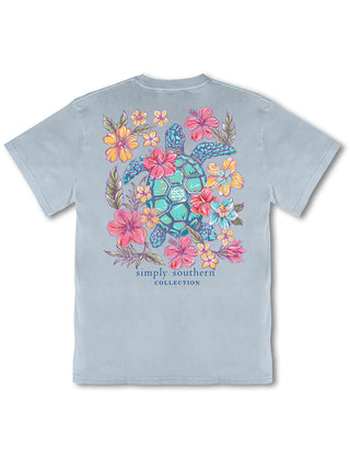 Mineral Wash Sea Turtle Tee • Ash Blue