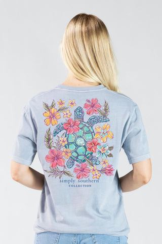 Mineral Wash Sea Turtle Tee • Ash Blue