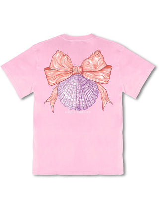 Mineral Wash Shell Bow Tee • Petal Pink