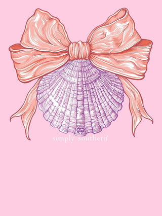 Mineral Wash Shell Bow Tee • Petal Pink
