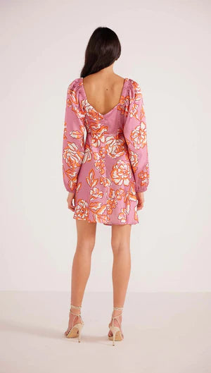 Mandevilla Ruched Mini Dress • Pink Floral