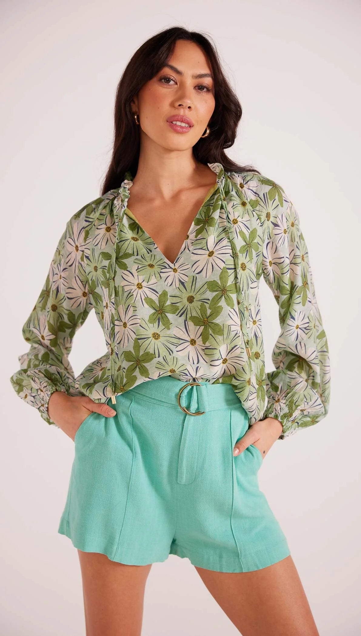 Margaux Blouse • Green Floral