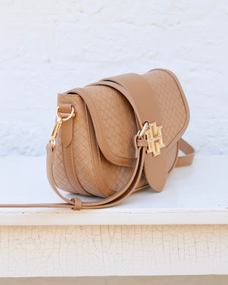Griffin Crossbody Bag • Woven Tan