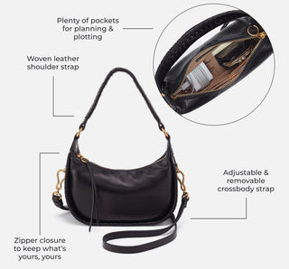 Mia Crescent Small Hobo • Black