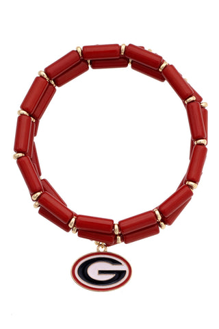 Georgia Bulldogs Logo Beaded Bracelet • Set of 3
