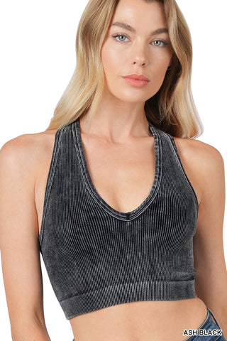 Arielle Ribbed Racerback Tank • Ash Black