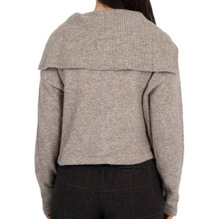 Echo Long Sleeve Sailor Neck Cardigan • Almond