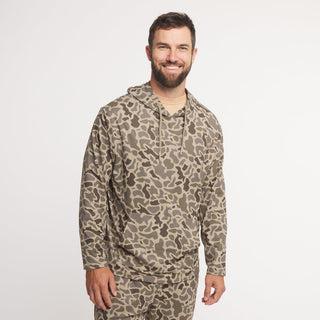 Baldwyn Active Hoodie Retro Camo • Dark Brown